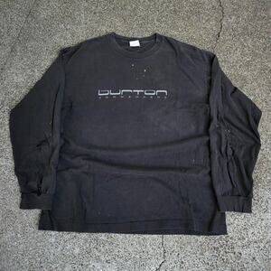 Vtg 90s BURTON SNOWBOARDS Spellout Graphic Snowboard Longsleeve T Shirt USA